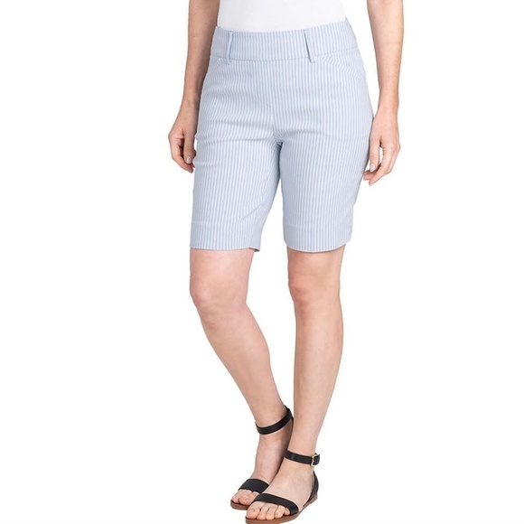 Hilary Radley Ladies' Bermuda Shorts, Light Blue with White Stripes, SmaLL, NWT - Picture 1 of 13